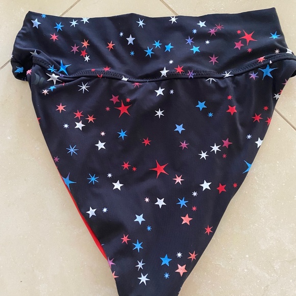 Hurley Cosmic Star Swim Bikini High Waist Bottom Racerback Top Size L - Picture 7 of 8